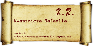 Kvasznicza Rafaella névjegykártya